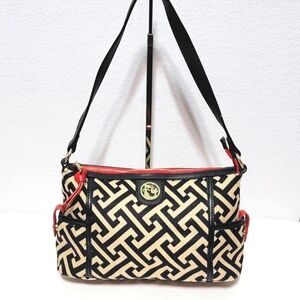 Spartina‎ Stylish Black and Cream Natural Linen Shoulder Bag. P191